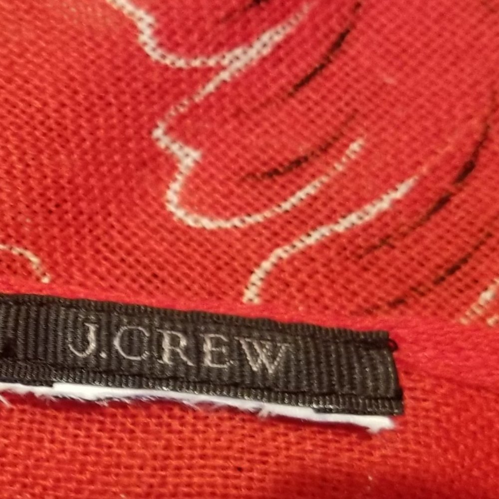 J. Crew Red + White Scarf